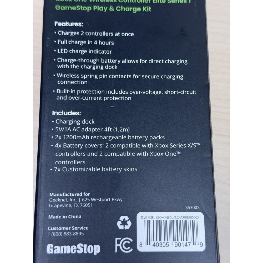 GAME STOP XBOX ONE Dual‎ Charging Dock V2 Station with 2x Batteries
